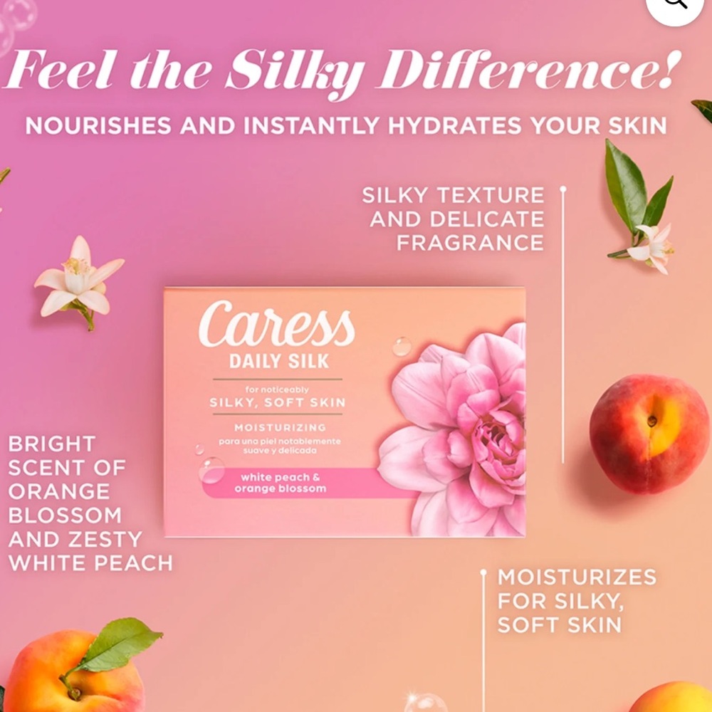 Caress Daily Silk Gift Set W/Bath Pouf & Coupon NIB - Picture 11 of 13